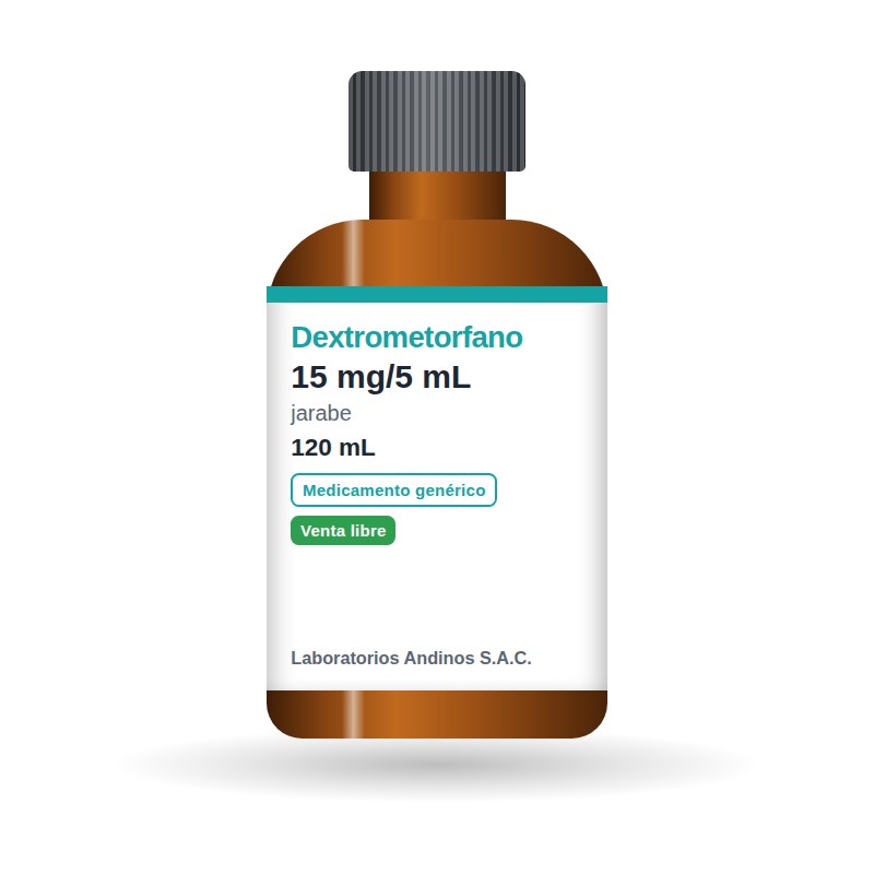 Dextrometorfano 15 mg/5 mL jarabe frasco 120 mL